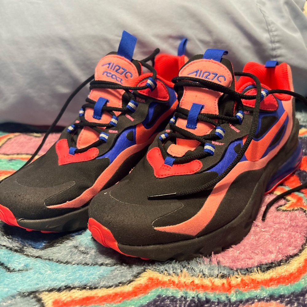 Nike Air Max React Black and Pink Sneakers